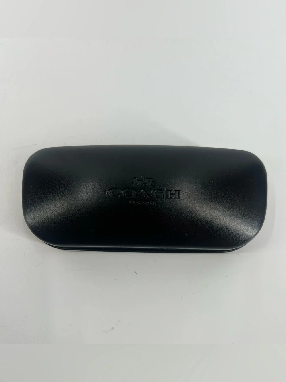 COACH New York Black Leather Eyewear Clamshell Case